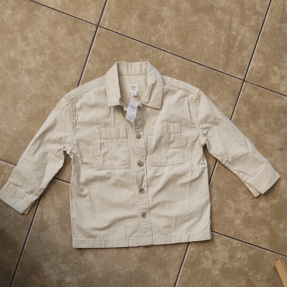 GAP Kids Light Tan Button-Down Light Jacket